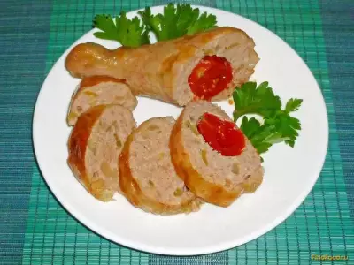 Фаршированные куриные окорочка с помидорами рецепт с фото