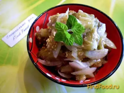 Баклажановый салат с луком и горчицей рецепт с фото