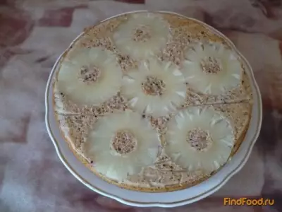 Пирог перевертыш с отрубями и ананасами