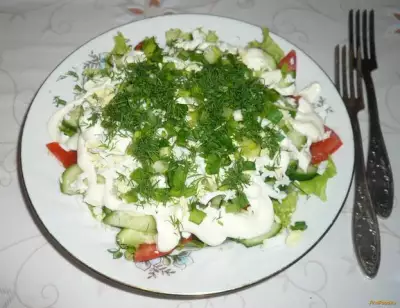Салат из свежих овощей с яйцами рецепт с фото