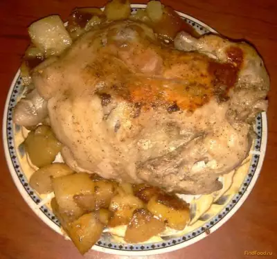 Запеченная курица с картошкой рецепт с фото