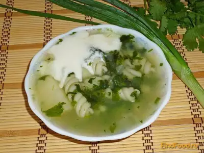 Легкий суп с макаронами и свежей зеленью рецепт с фото