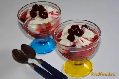 Десерт с киселем и мороженым рецепт с фото