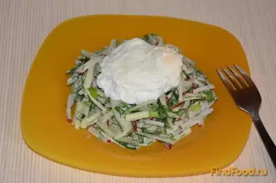 Салат весенний с яйцом - пашот рецепт с фото