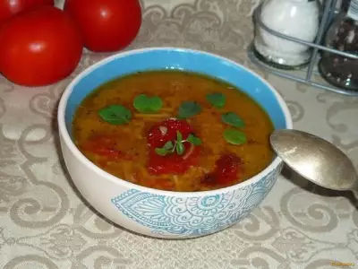 Суп с вялеными томатами и вермишелью рецепт с фото