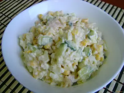 Салат с консервированными кальмарами и кукурузой рецепт с фото