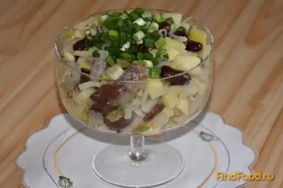 Салат с фасолью и сельдью рецепт с фото