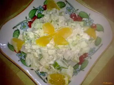 Салат из курицы и апельсина рецепт с фото