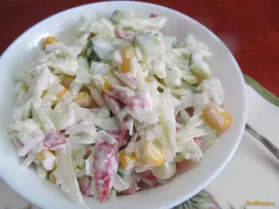 Салат из салями капусты и кукурузы рецепт с фото