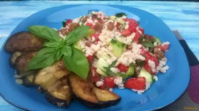 Салат с булгуром и баклажанами рецепт с фото