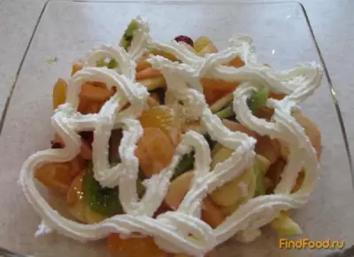 Фруктовый салат со сливками рецепт с фото
