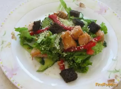 Салат с жареной семгой рецепт с фото