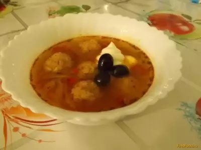Суп из капусты с куриными ёжиками рецепт с фото