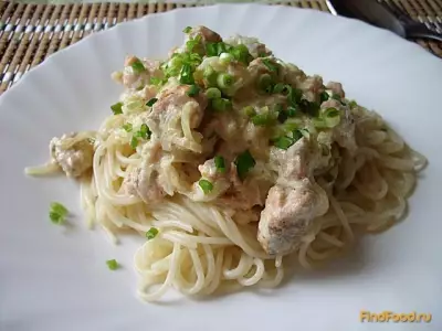 Спагетти с горбушей рецепт с фото