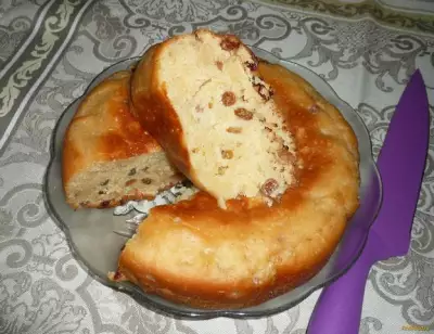 Пирог на ряженке с изюмом рецепт с фото