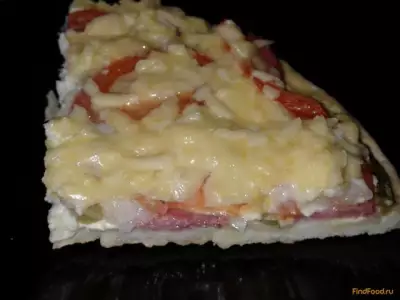 Пицца заливная яйцом и сыром рецепт с фото