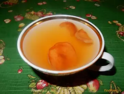 Компот из сушеных яблок  с курагой и абрикосовым вареньем рецепт с фото