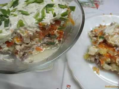 Салат с скумбрией отварной рецепт с фото