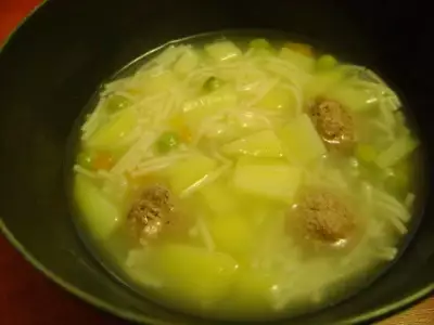 Суп с фрикадельками и зеленым горошком рецепт с фото