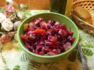 Сытный мясной салат с рисом  рецепт с фото