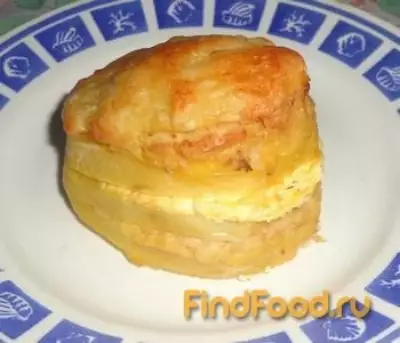 Картофель фаршированный курицей и творогом  рецепт с фото