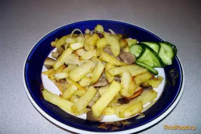 Картофель  жареный с грибами по правилам рецепт с фото