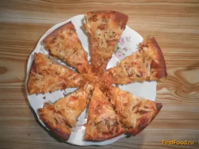 Пицца на дрожжевом тесте с вешенкой  рецепт с фото