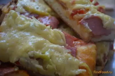 Пицца на дрожжевом тесте с плавленным сыром рецепт с фото