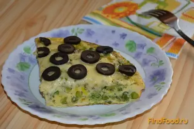 Фриттата с брокколи и зеленым горошком рецепт с фото