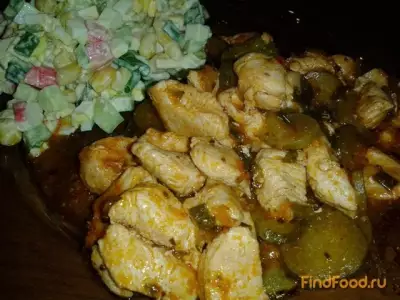 Пикантное куриное филе с корнишонами рецепт с фото