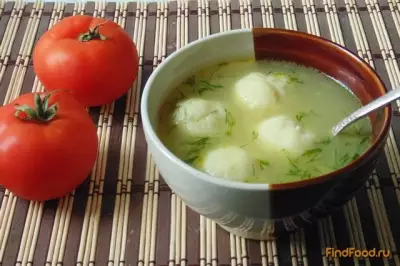 Суп с заварными манными кнелями рецепт с фото