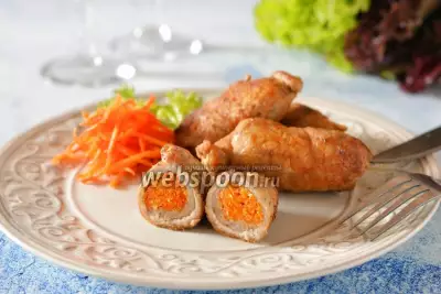 Крученики из свинины с корейской морковкой
