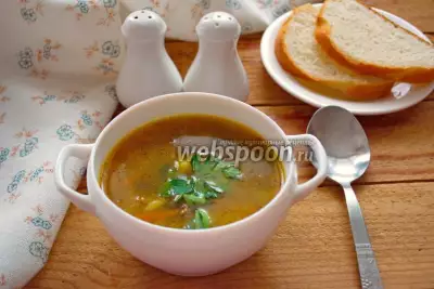 Суп с пастой орзо и грибами