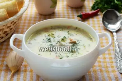 Суп из вёшенок с плавленым сырком