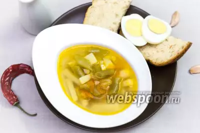 Суп с яйцом и стручковой фасолью