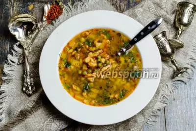 Суп гороховый с клёцками (Nokedli) по-венгерски