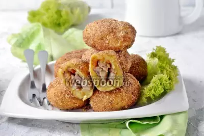 Зразы картофельные с грибами в духовке