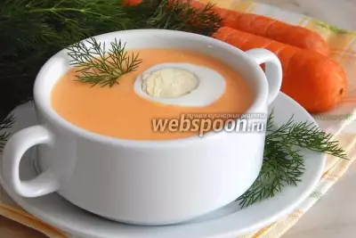 Морковный суп-пюре с плавленым сыром