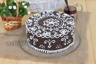 Шоколадный торт «Кружева»