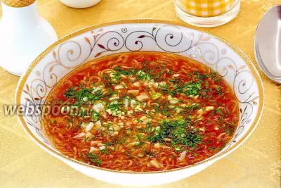 Суп из помидоров и вермишели быстрого приготовления