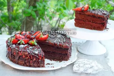 Торт-брауни с ягодным мармеладом «Пралине»