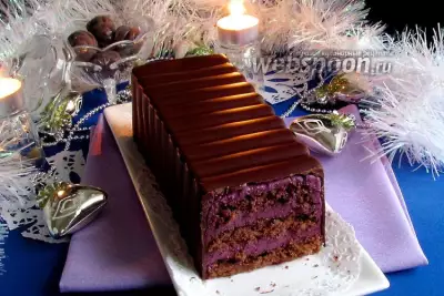 Торт в шоколаде с черничным муссом