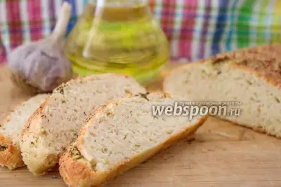 Хлеб без закваски с чесночной корочкой