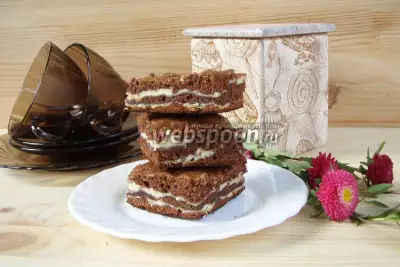 Шоколадно-творожный мраморный пирог