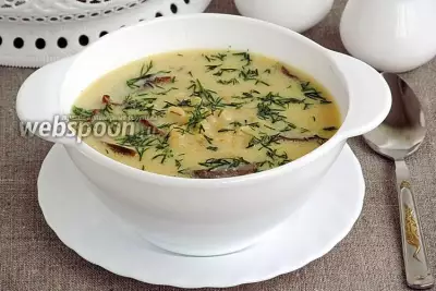 Суп из перловой крупы с грибами и лимонным соком