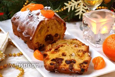 Рождественский кекс с мандаринами и сухофруктами