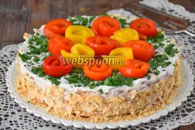 Торт овощной закусочный со сливочным кремом