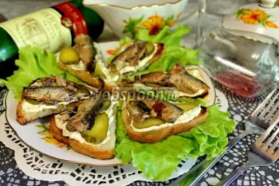 Бутерброды со шпротами «Закусочные»
