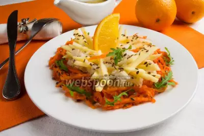 Салат из редьки с апельсиновым соусом фото