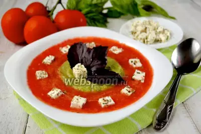 Овощной суп-смузи с брынзой